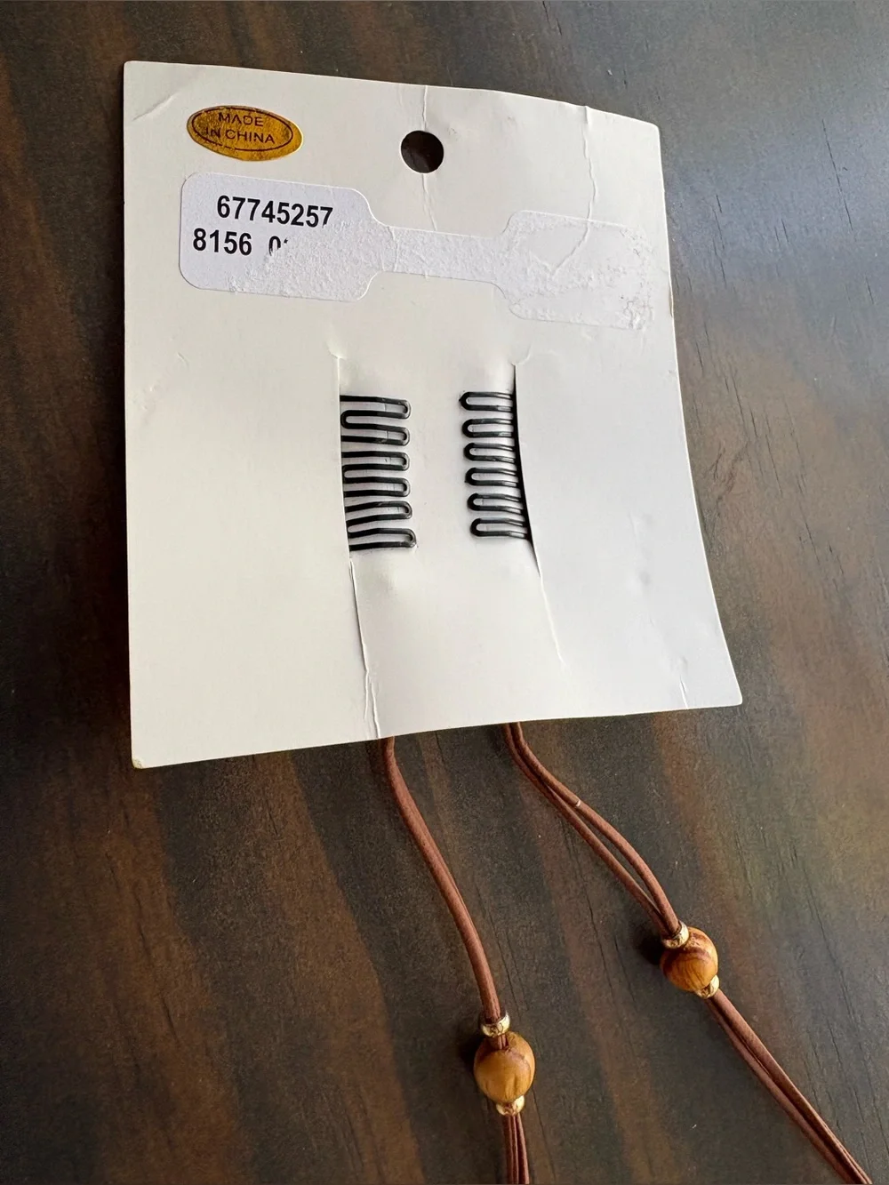 Free People Braid In Hair clips- brown beaded boho -New